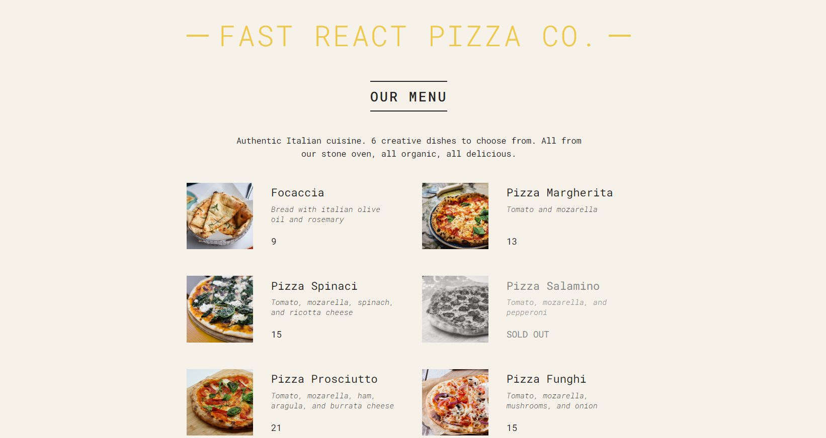 React Pizza App